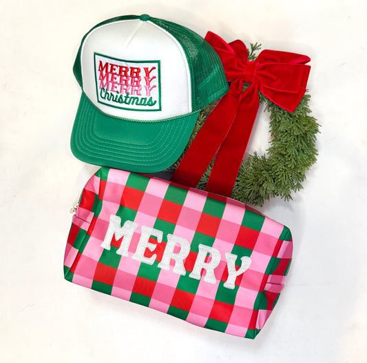 Merry and Bright cosmetic bag