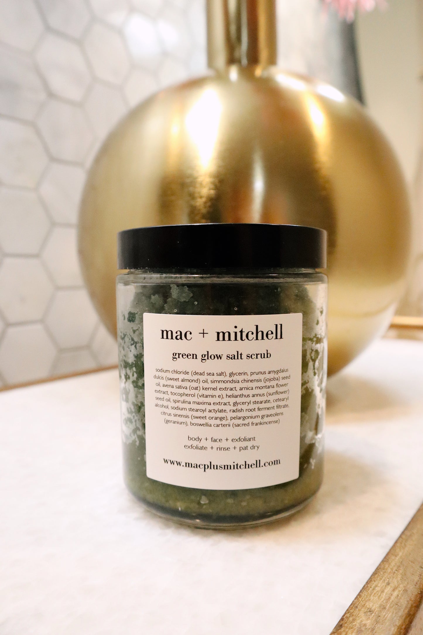 green glow spirulina salt scrub