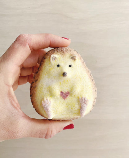 mac + mitchell hand painted hedgehog bath bomb