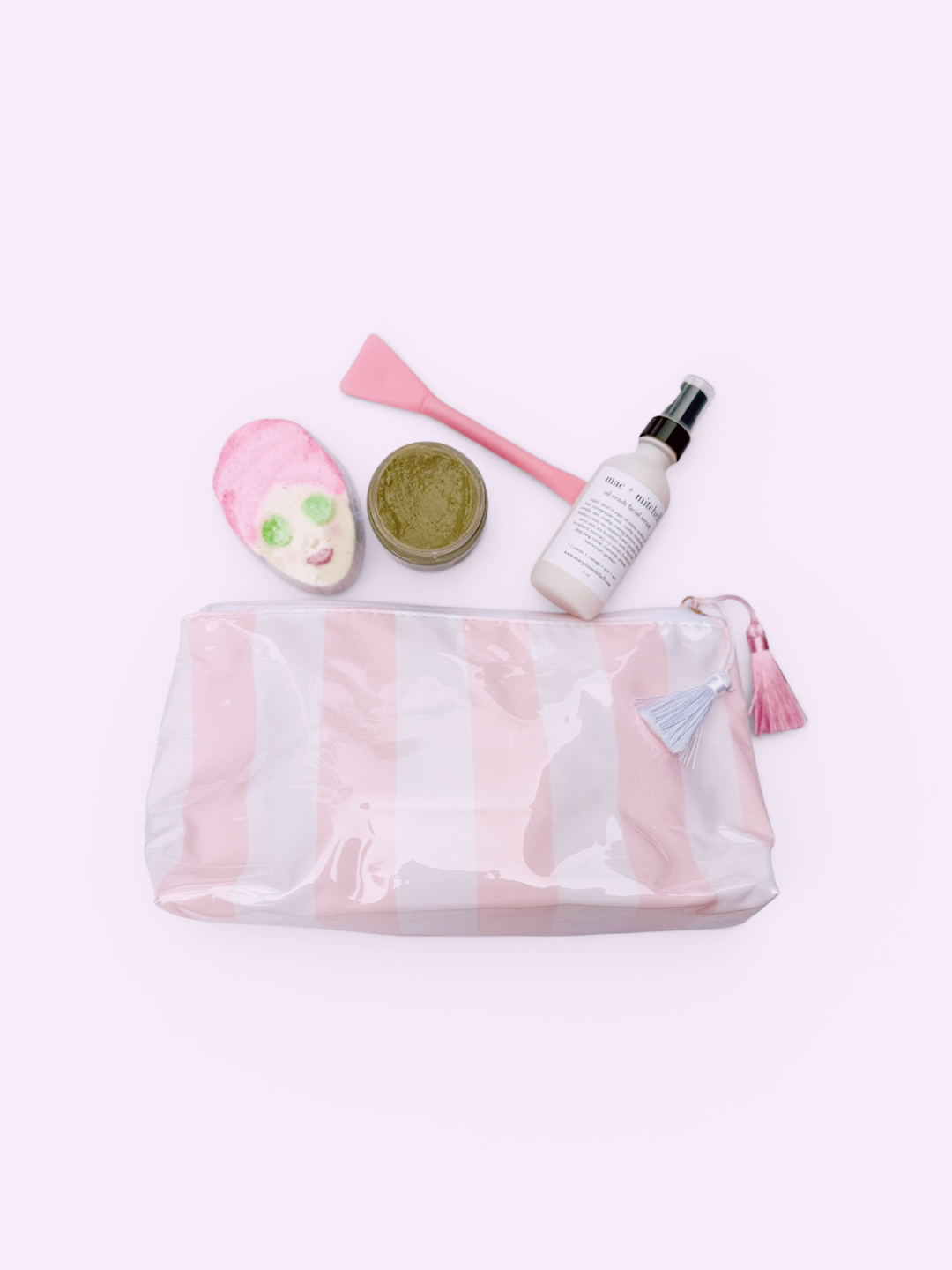 mac + mitchell for the love of stripes full bag collection with cosmetic and tote bags