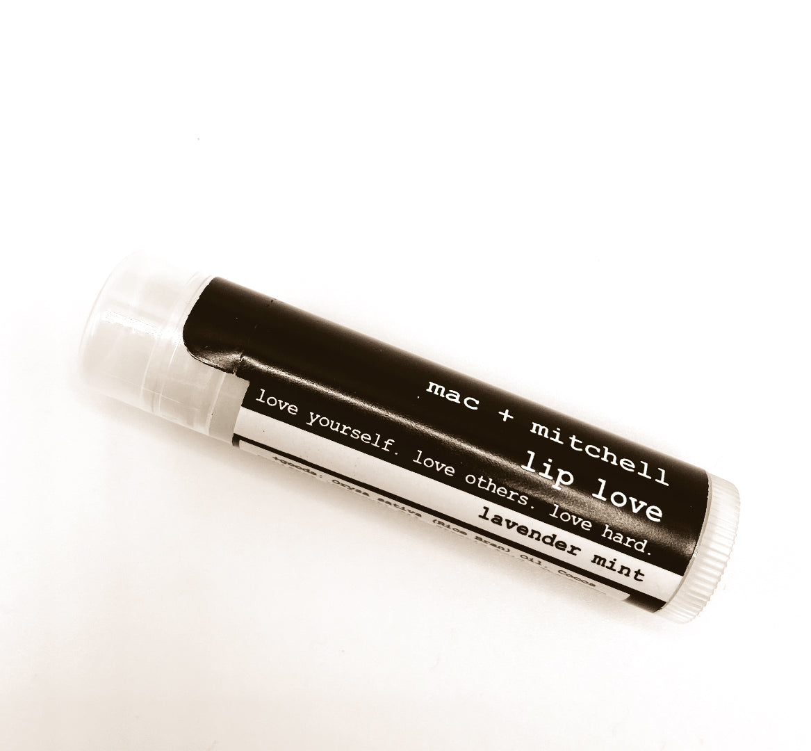 mac + mitchell lip love natural lip balm in lavender mint
